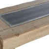 Mesa de Centro Rectangular de Madera de Abeto Natural MB-209218
