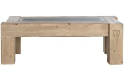Mesa de Centro Rectangular de Madera de Abeto Natural MB-209218