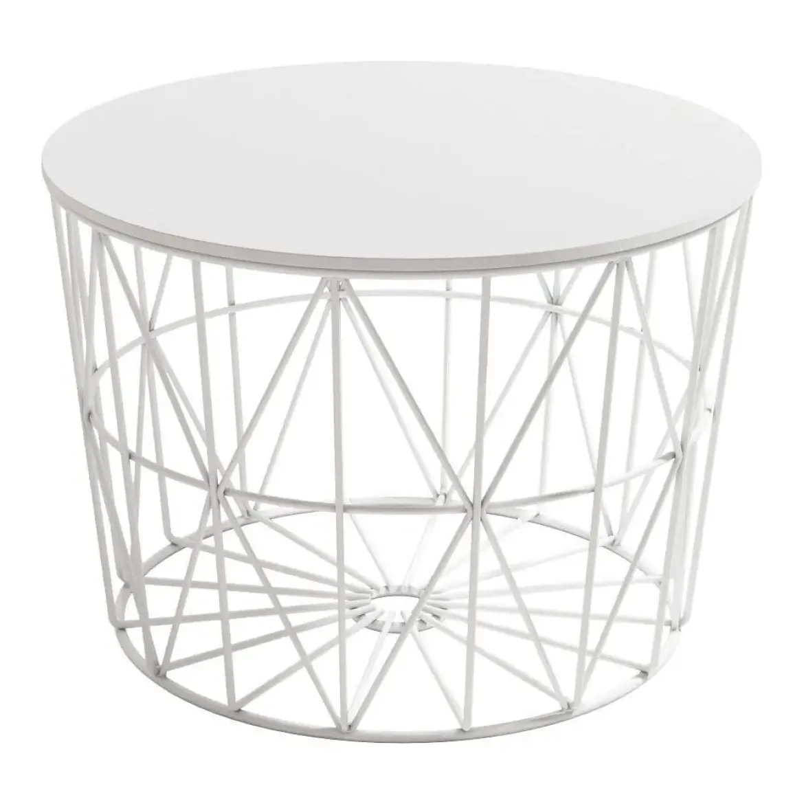 Mesa de Centro Redonda con Estructura Blanca Atlántico CG1108B