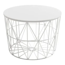 Mesa de Centro Redonda con Estructura Blanca Atlántico CG1108B