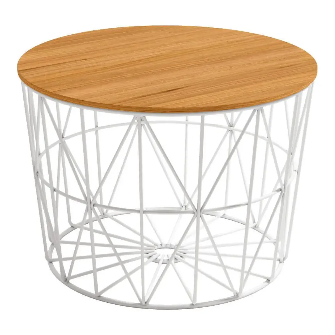 Mesa de Centro Redonda con Estructura Blanca Atlántico CG1108B