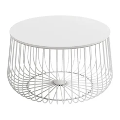 Mesa de Centro Redonda con Estructura Blanca ÍNDICO CG1106B