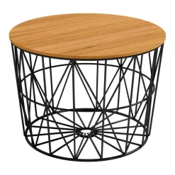 Mesa de Centro Redonda con Estructura Negra Atlántico CG1108N
