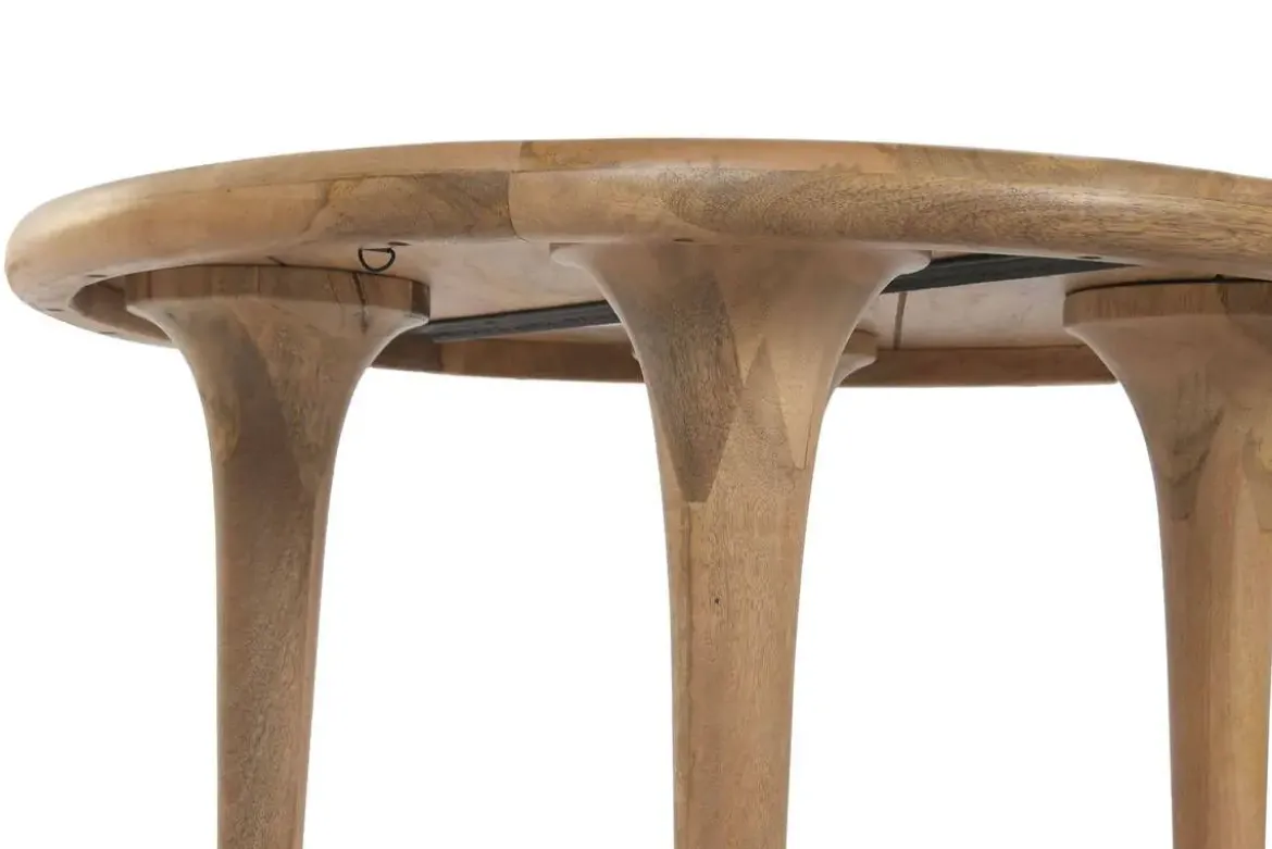 Mesa de Centro Redonda de Madera de Mango Marrón MB-223557