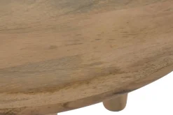 Mesa de Centro Redonda de Madera de Mango Marrón MB-223557