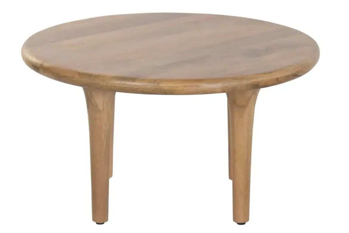 Mesa de Centro Redonda de Madera de Mango Marrón MB-223557
