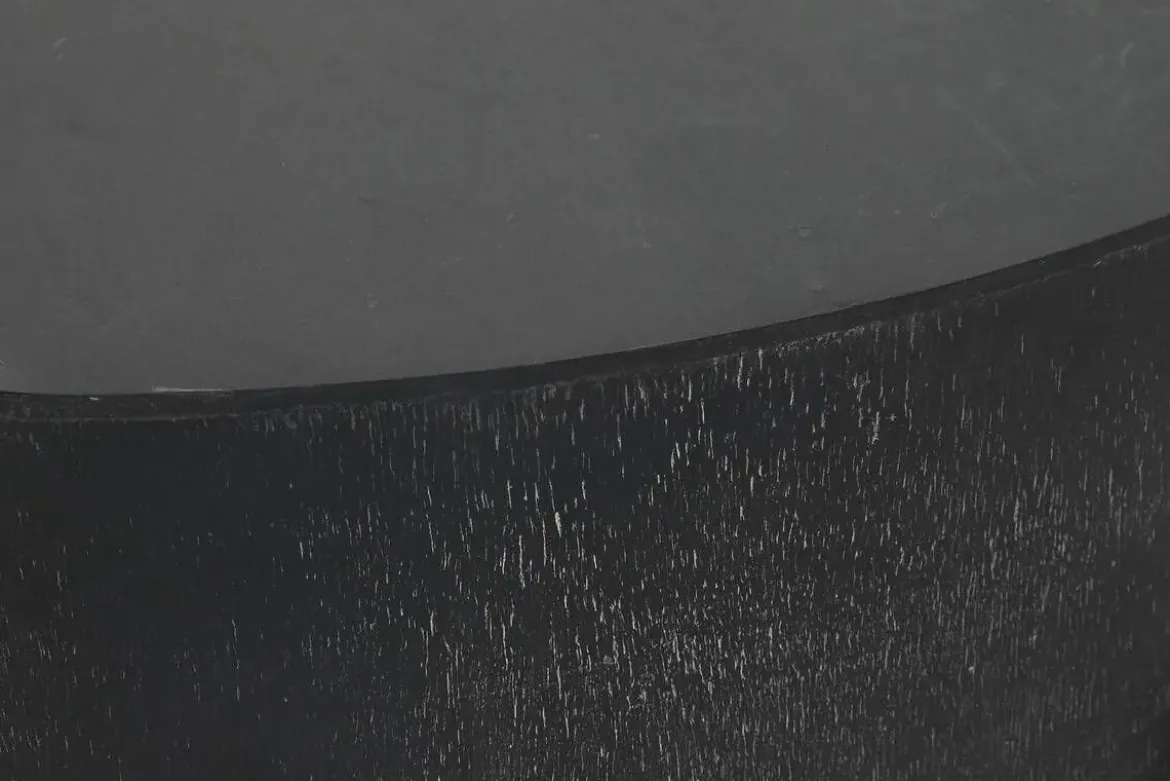 Mesa de Centro Redonda de Madera de Mango Negra MB-205747