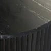 Mesa de Centro Redonda de Metal y Mármol Negro MB-201495