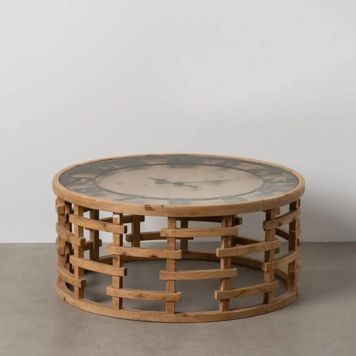 Mesa de Centro Salón Reloj de Dm-Madera 80x80x36 cm 611408