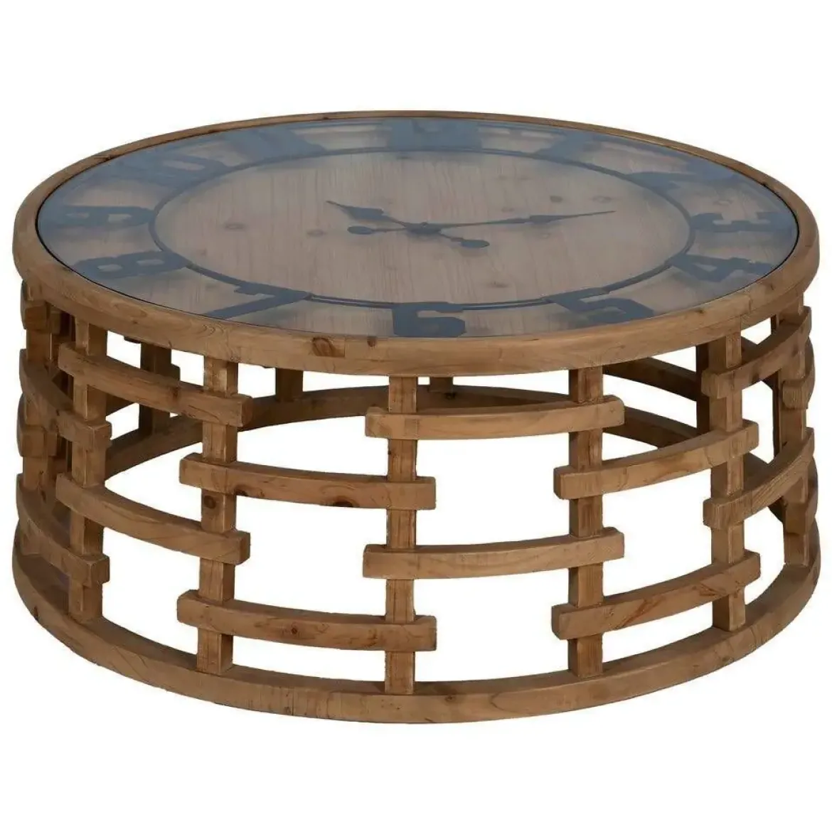 Mesa de Centro Salón Reloj de Dm-Madera 80x80x36 cm 611408