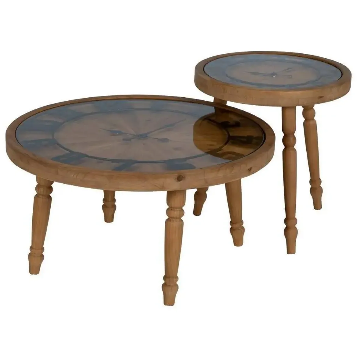 Mesa de Centro Salón Reloj de Dm-Madera 80x80x41 cm 611411