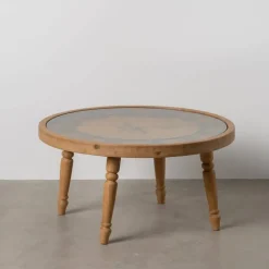 Mesa de Centro Salón Reloj de Dm-Madera 80x80x41 cm 611411