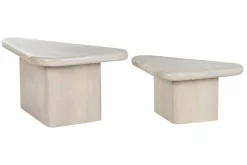 Mesa de Centro Set 2 de Madera de Mango Natural MB-213349