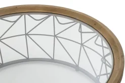 Mesa de Centro Set 2 Metal y Cristal Redonda MB-190030