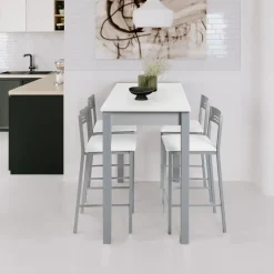 Mesa de Cocina Alta Aluminio con Tapa Laminada SENA 119/AL