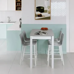 Mesa de Cocina Alta Blanca con Tapa Laminada SENA 119/BL