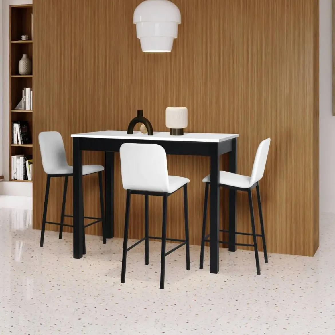 Mesa de Cocina Alta Negra con Tapa Laminada SENA 119/NG