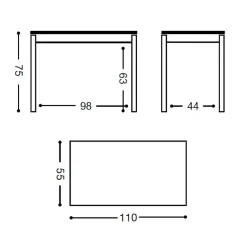 Mesa de Cocina Aluminio con Tablero de Cristal CIGALES 156