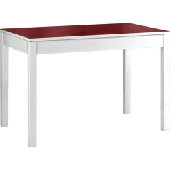 Mesa de Cocina Blanca con Tablero de Cristal CIGALES 156