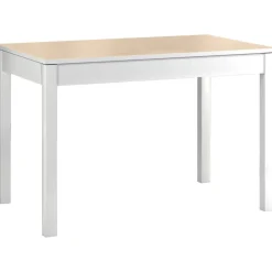 Mesa de Cocina Blanca con Tablero de Cristal CIGALES 156