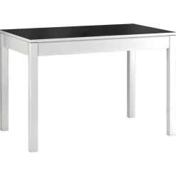 Mesa de Cocina Blanca con Tablero de Cristal CIGALES 156
