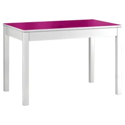 Mesa de Cocina Blanca con Tablero de Cristal CIGALES 156