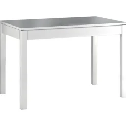 Mesa de Cocina Blanca con Tablero de Cristal CIGALES 156