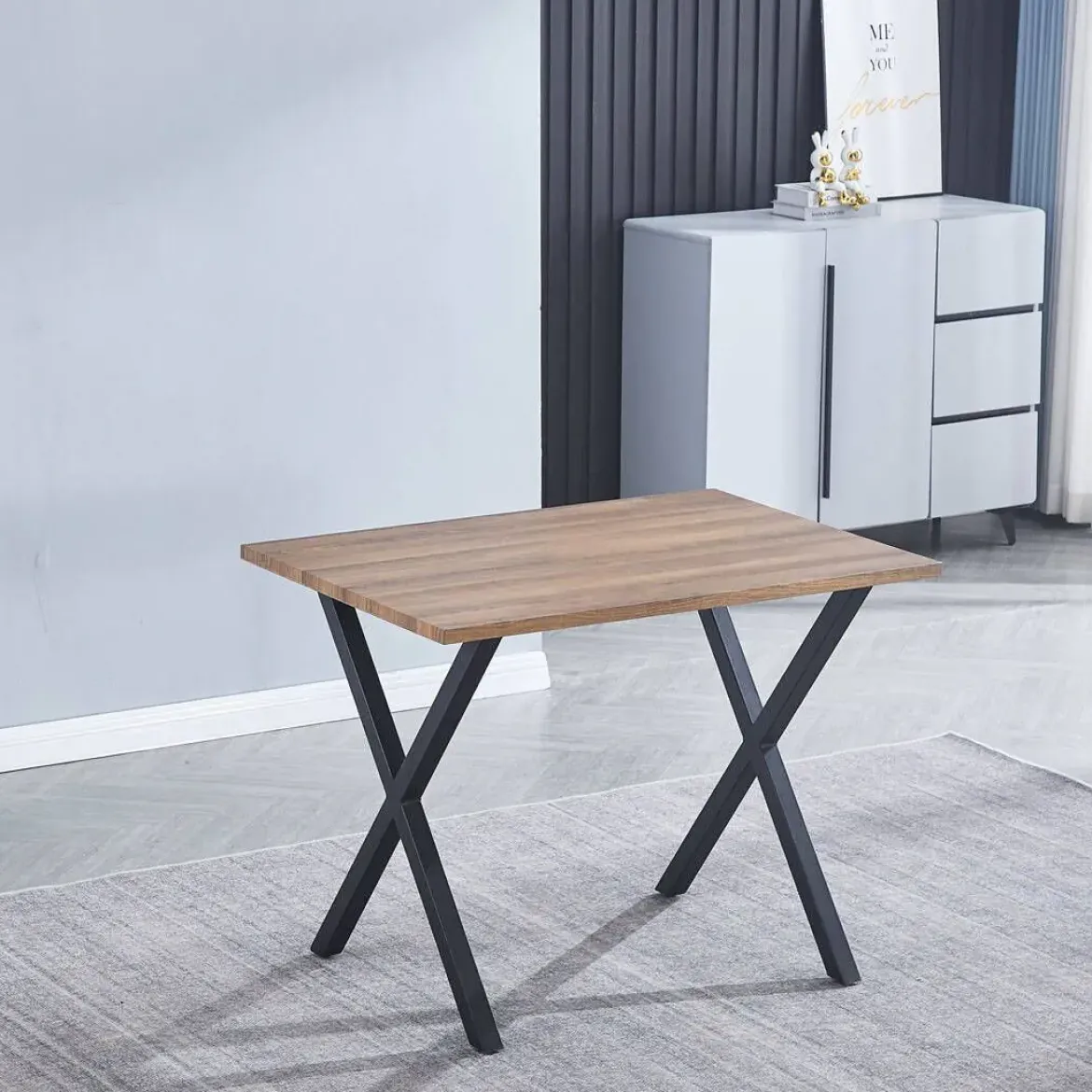 Mesa de Cocina con Patas de Aspa de color Negro VIDEL