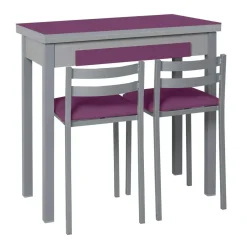 Mesa de cocina de 90x50 cm con apertura libro y tapa de cristal