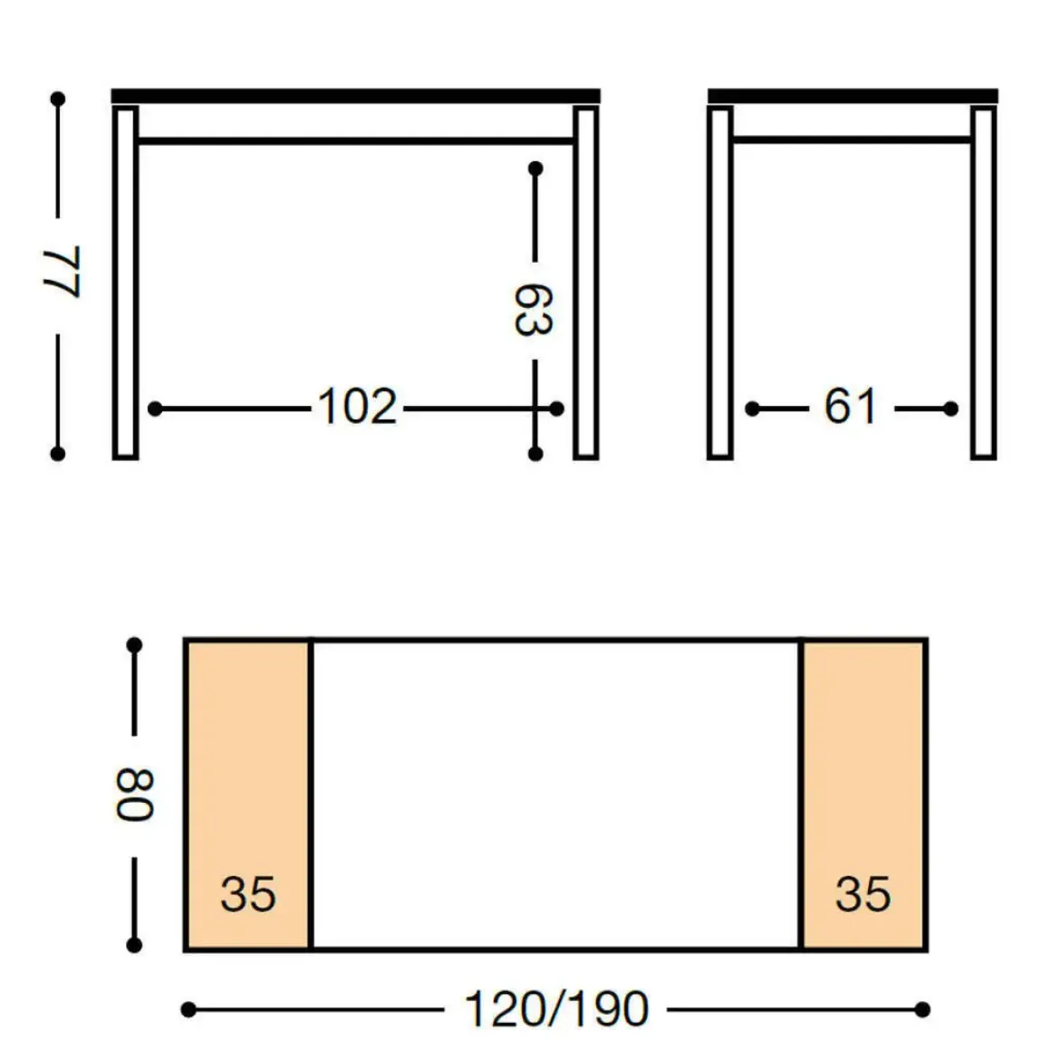 Mesa de Cocina Extensible Alas con Tablero de Cristal LEÓN 914/AL