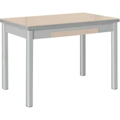 Mesa de Cocina Extensible Alas con Tablero de Cristal LEÓN 914/AL