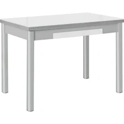 Mesa de Cocina Extensible Alas con Tablero de Cristal LEÓN 914/AL