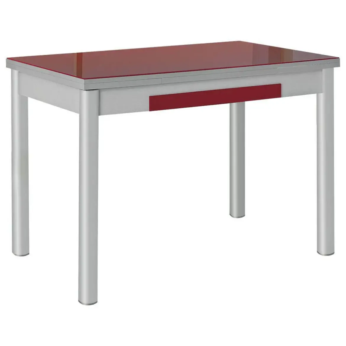 Mesa de Cocina Extensible Alas con Tablero de Cristal LEÓN 914/AL