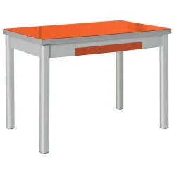 Mesa de Cocina Extensible Alas con Tablero de Cristal LEÓN 914/AL