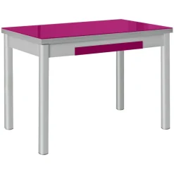 Mesa de Cocina Extensible Alas con Tablero de Cristal LEÓN 914/AL