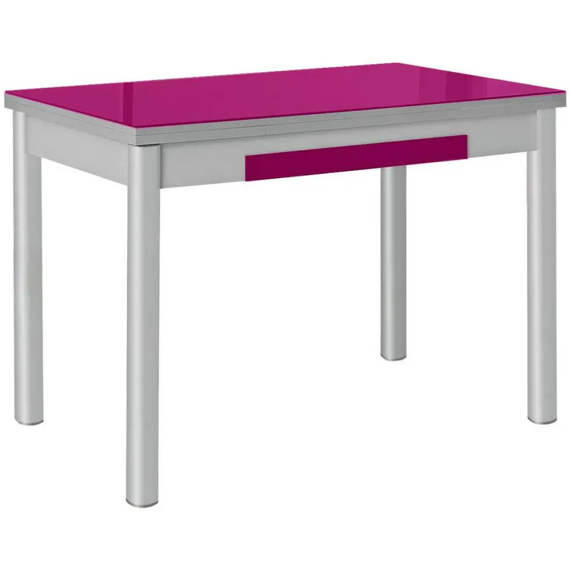 Mesa de Cocina Extensible Alas con Tablero de Cristal LEÓN 914/AL