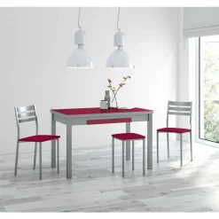 Mesa de Cocina Extensible Alas con Tablero de Cristal ZARAUZ 668