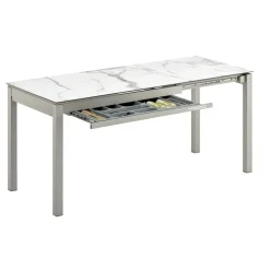 Mesa de Cocina Extensible Carro Doble con Tapa Laminada PESCARA
