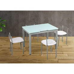 Mesa de Cocina Extensible con Patas de Metal color Gris