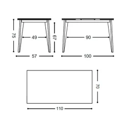Mesa de Cocina Fija con Tablero de Cristal 131/AL ERGO