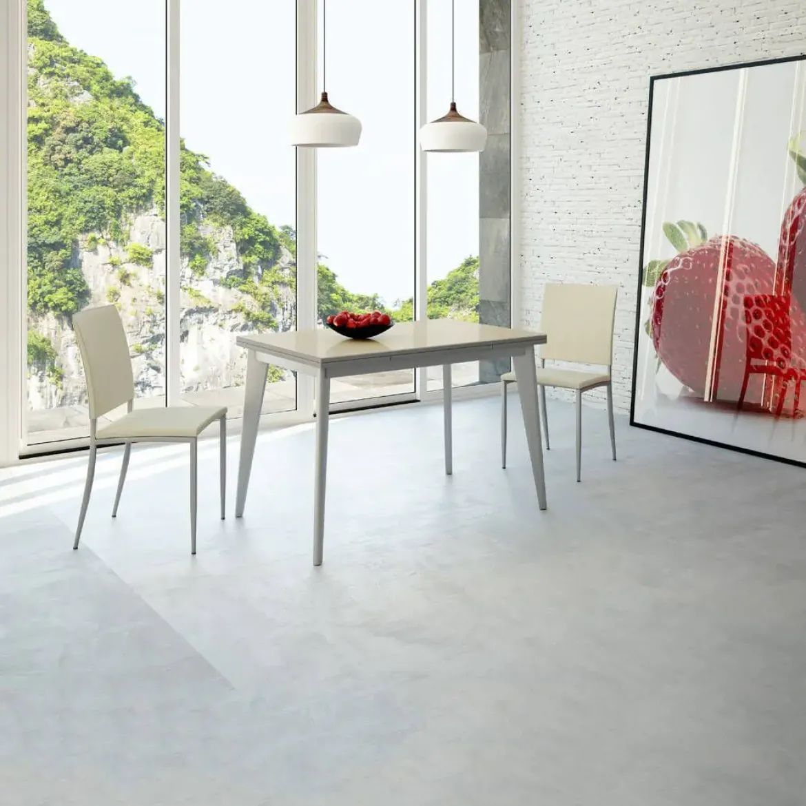 Mesa de Cocina Fija con Tablero de Cristal 131/AL ERGO