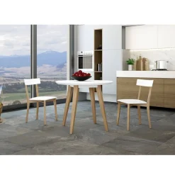 Mesa de Cocina Redonda con Tablero Texturizado 144 ATRANI