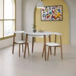 Mesa de Cocina Redonda Extensible de Madera ELVAS 151