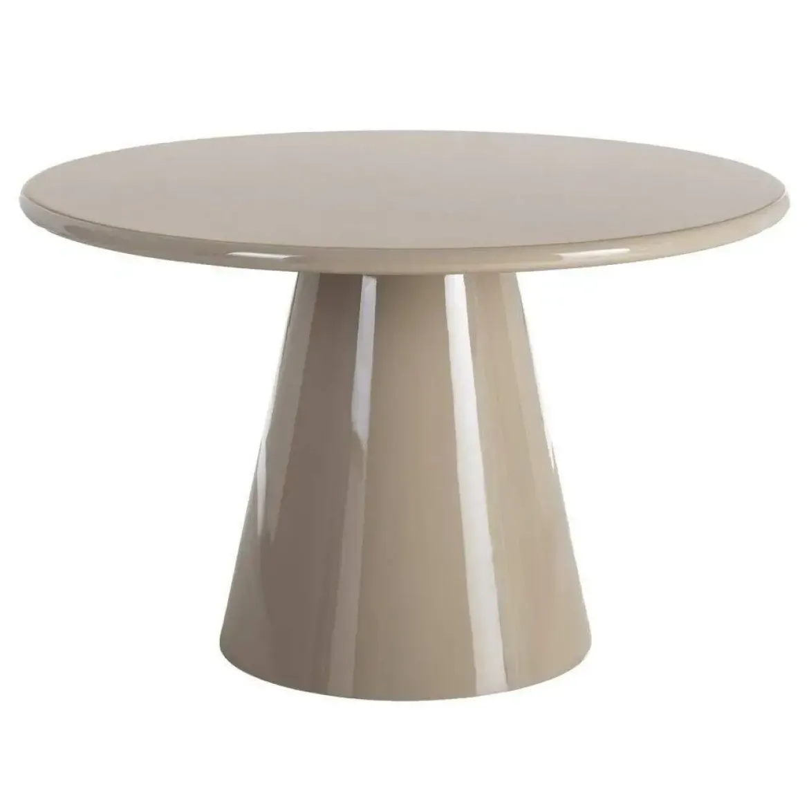 Mesa de Comedor Alto Brillo Taupe de MDF 120x120 cm 615302