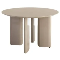 Mesa de Comedor Alto Brillo Taupe de MDF 120x120 cm 615295