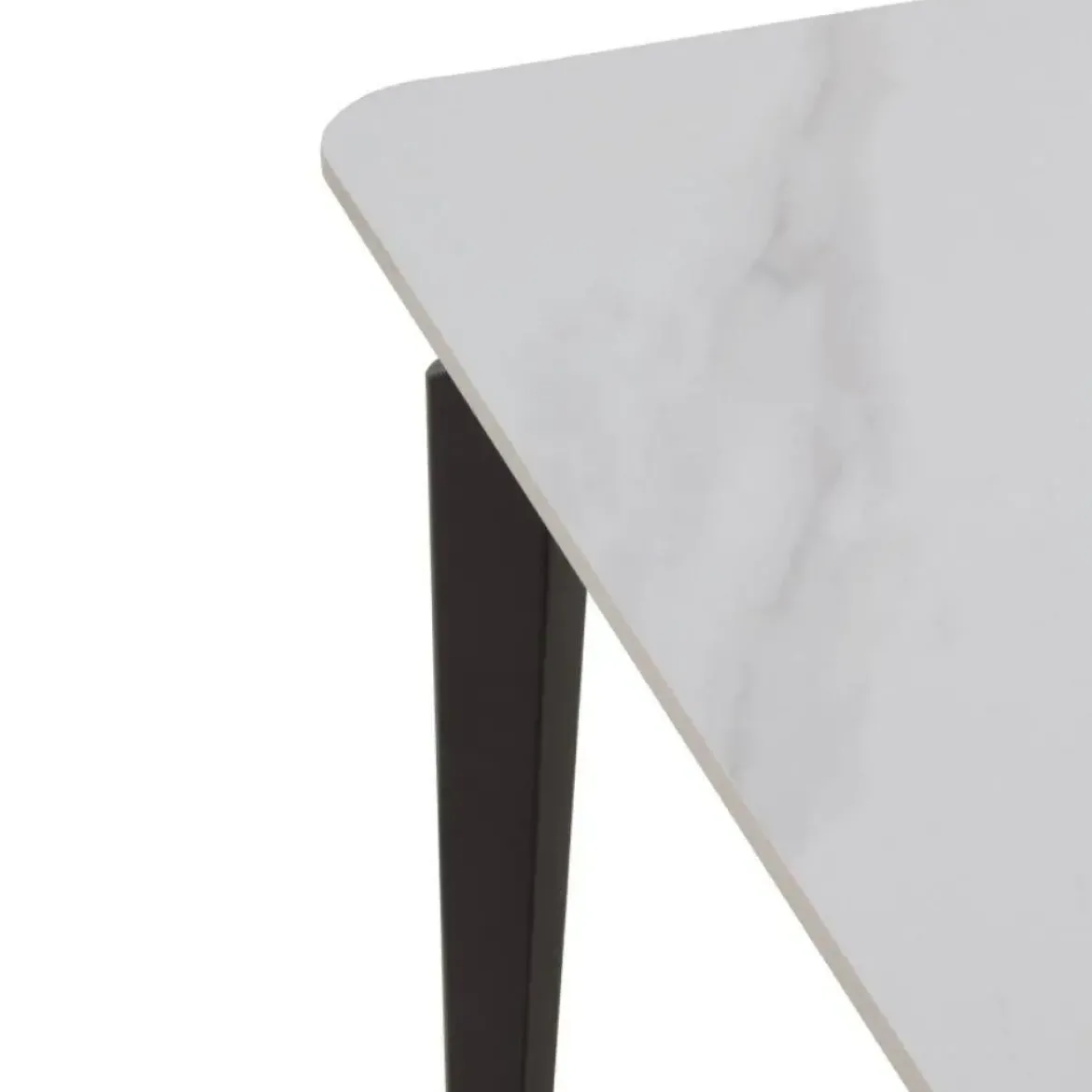 Mesa de comedor blanca y negra con patas de metal GABAR 11043