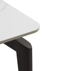 Mesa de comedor blanca y negra con patas de metal GABAR 11043