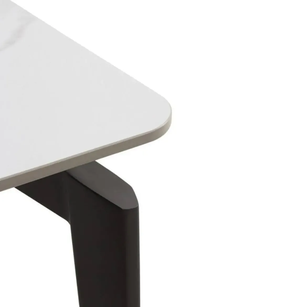 Mesa de comedor blanca y negra con patas de metal GABAR 11043