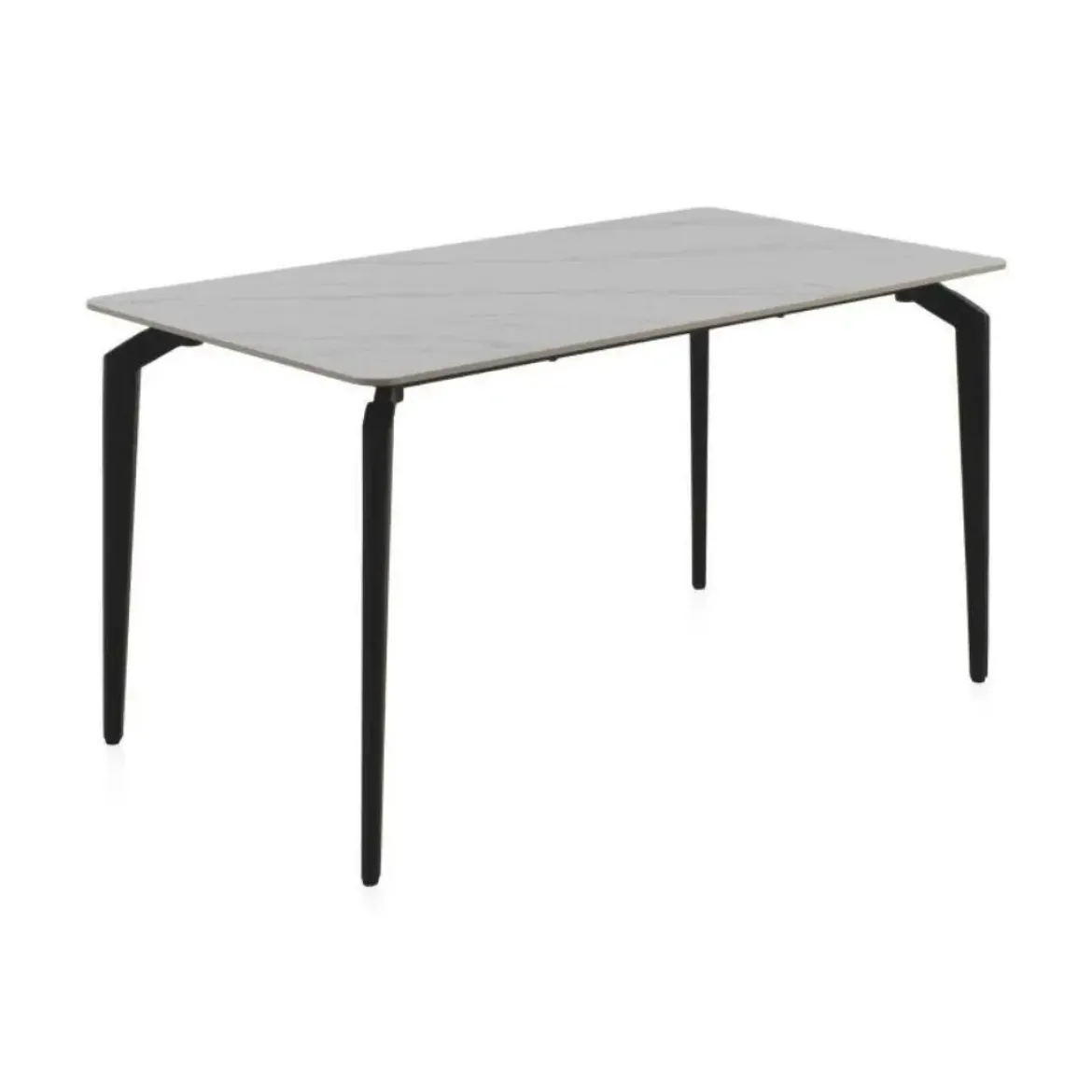 Mesa de comedor blanca y negra con patas de metal GABAR 11043