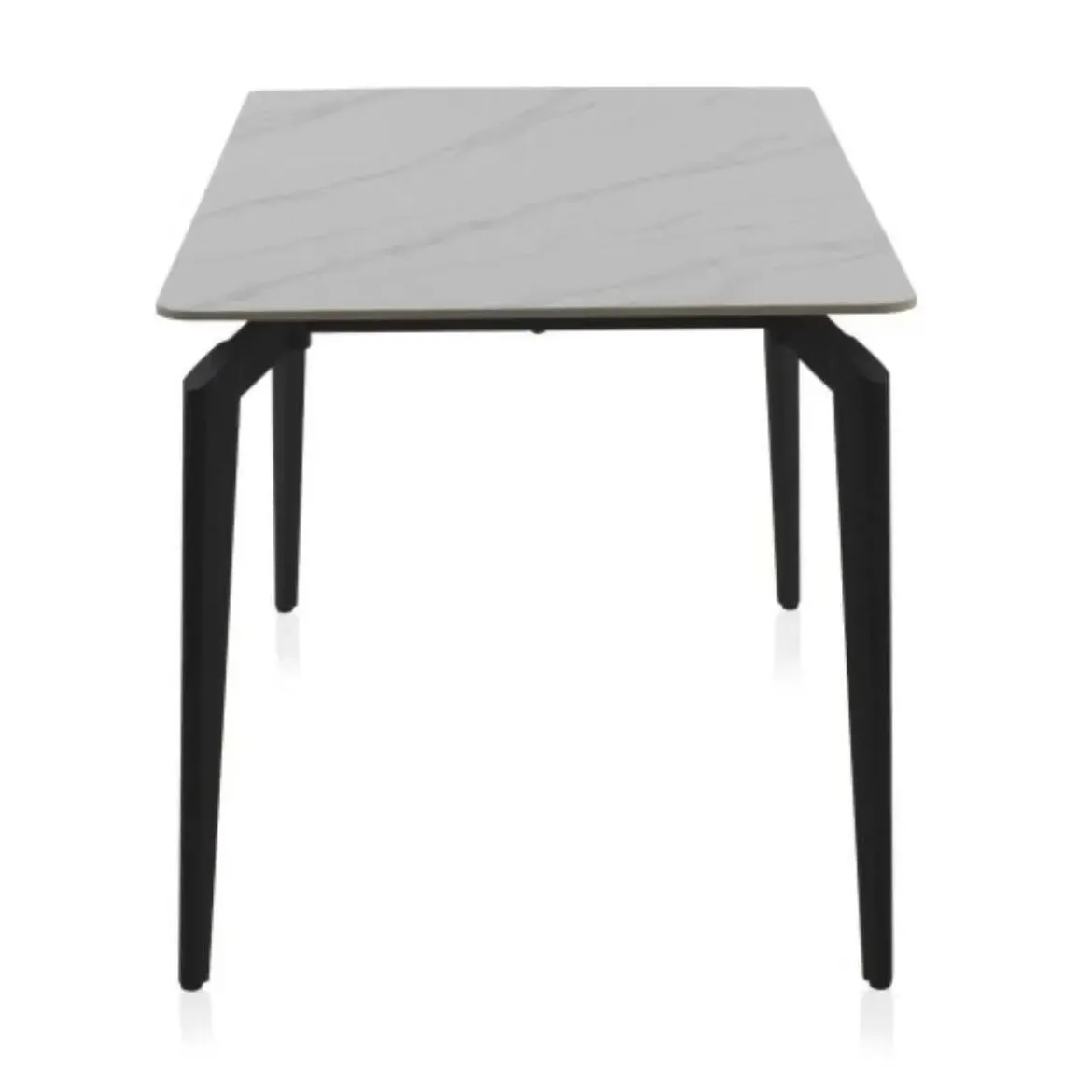 Mesa de comedor blanca y negra con patas de metal GABAR 11043